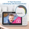VTech VM924 5" Screen Remote Pan-Tilt-Zoom Baby Monitor with Camera&Audio,Up to 31Hrs Battery for Audio&17Hrs Video Streaming, Long Range Up to 1000ft,Night Vision,Soothing Sound,Temperature Sensor
