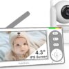 HelloBaby 4.3'' Video Baby Monitor with 30 Hours Battery, Remote Pan-Tilt-Zoom Baby Monitor No WiFi, Baby Monitor with Camera and Audio, Night Vision, ECO Mode, Two-way Talk, 8 Lullabies, 1000ft Range