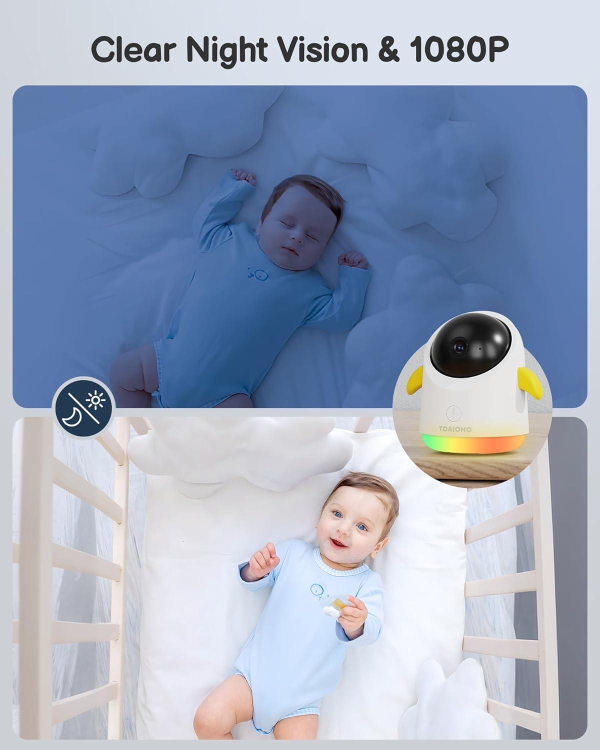 71UHAsUWIaL._AC_SL1500_.jpg Baby Monitor with Camera and Audio WiFi/No WiFi: Baby Monitor WiFi Smartphone APP Control NightVision 4.3' Screen Smart Video Baby Monitor with Remote PTZ 2-Way Talk Motion & Cry Alert(Only 2.4G WiFi)