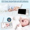 Baby Monitor 4.3'' Screen - Built in 3500mAh Battery and No WiFi Need, 1000FT Long Range Baby Monitor with Camera with Auto Night Vision,Temperature, 2-Way Talk, 8 Lullabies