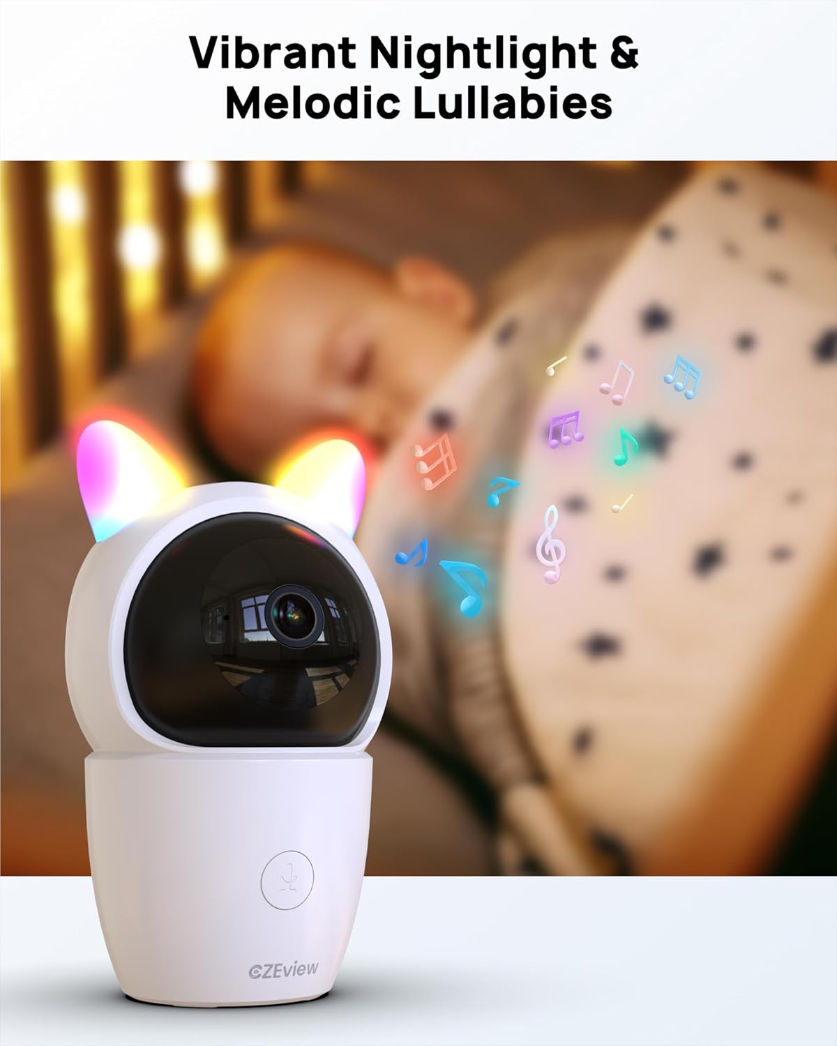 Video Baby Monitor with Camera and Audio, 2K Baby Monitor WiFi Smartphone with Night Vision, Pan-Tilt-Zoom via 4.3" Screen and APP, Cry/Motion Detection, 2-Way Audio (White 2pcs)