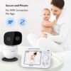 Panasonic Baby Monitor with Camera and Audio, 3.5” Color Video, Extra Long Range, Secure Connection, 2-Way Talk, Soothing Sounds, Remote Pan, Tilt, Zoom - 1 Camera - KX-HN4101W (White)