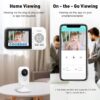 Upgrade Video Baby Monitor with 2 Cameras and Audio 2.8" Screen, Night Vision, APP, 2 Way Talk, 1200ft Long Range, Feeding Clock, Temperature Detection, Portable Wireless Baby Cam Home Use