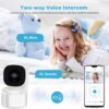 Baby Monitor 3MP 2K Wi-Fi Indoor Pan/Tilt Security Camera with Night Vision, Two-Way Audio, Motion Detection for Baby and Pet Monitor, and Bluetooth Quick Setup, Works with iOS, Android