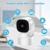 Baby Monitor 3MP 2K Wi-Fi Indoor Pan/Tilt Security Camera with Night Vision, Two-Way Audio, Motion Detection for Baby and Pet Monitor, and Bluetooth Quick Setup, Works with iOS, Android