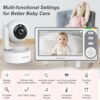 HelloBaby 4.3'' Video Baby Monitor with 30 Hours Battery, Remote Pan-Tilt-Zoom Baby Monitor No WiFi, Baby Monitor with Camera and Audio, Night Vision, ECO Mode, Two-way Talk, 8 Lullabies, 1000ft Range