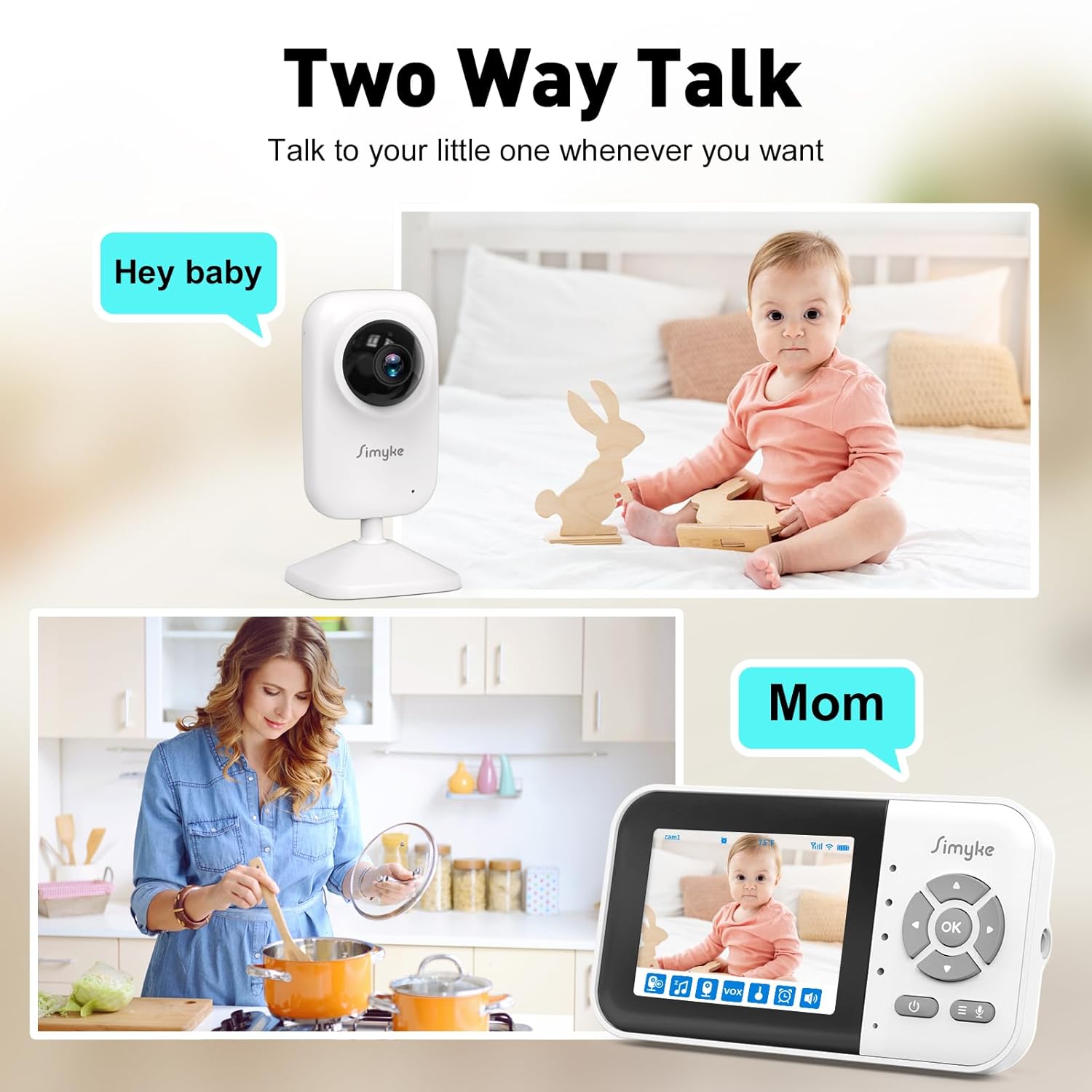 71fW-BUCVcL._SL1500_.jpg Upgrade Video Baby Monitor,WiFi Baby Camera,2.8" Display and App Control,1200ft Long Range,2 Way Talk,Auto Night Vision,Sound Alert,VOX,Temperature Sensor 5 Lullabies Feeding Remind,Home Use