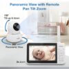 VTech VM924 5" Screen Remote Pan-Tilt-Zoom Baby Monitor with Camera&Audio,Up to 31Hrs Battery for Audio&17Hrs Video Streaming, Long Range Up to 1000ft,Night Vision,Soothing Sound,Temperature Sensor