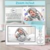 Baby Monitor with 2 Cameras and Audio, 4.3'' IPS Split-Screen Monitor with 29-Hour Battery, 1000ft Range Pan-Tilt-Zoom Video Baby Monitor No WiFi, 2X Zoom