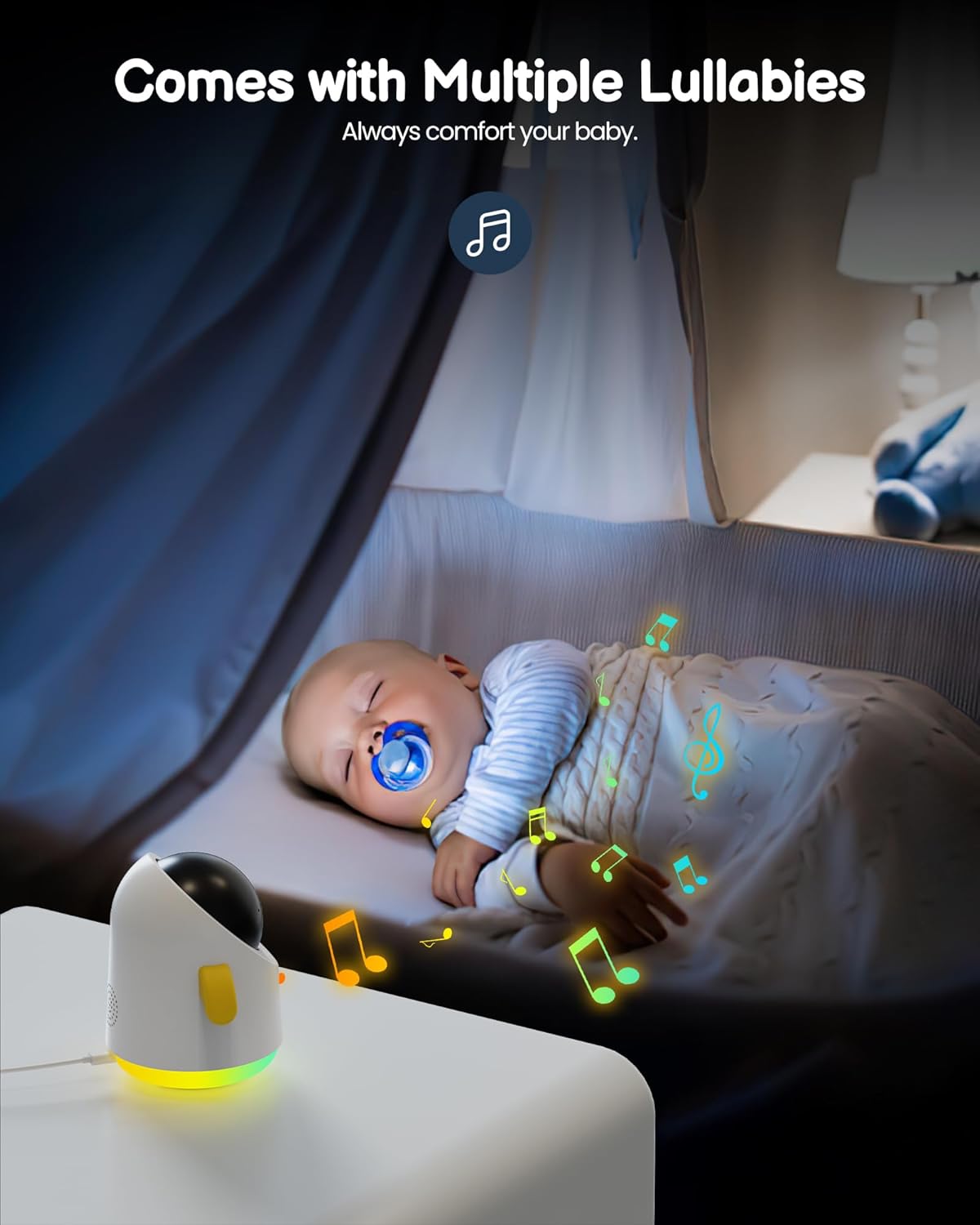 71kYHPfuA-L._AC_SL1500_.jpg Baby Monitor with Camera and Audio WiFi/No WiFi: Baby Monitor WiFi Smartphone APP Control NightVision 4.3' Screen Smart Video Baby Monitor with Remote PTZ 2-Way Talk Motion & Cry Alert(Only 2.4G WiFi)