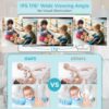 Baby Monitor with 2 Cameras and Audio, 4.3'' IPS Split-Screen Monitor with 29-Hour Battery, 1000ft Range Pan-Tilt-Zoom Video Baby Monitor No WiFi, 2X Zoom