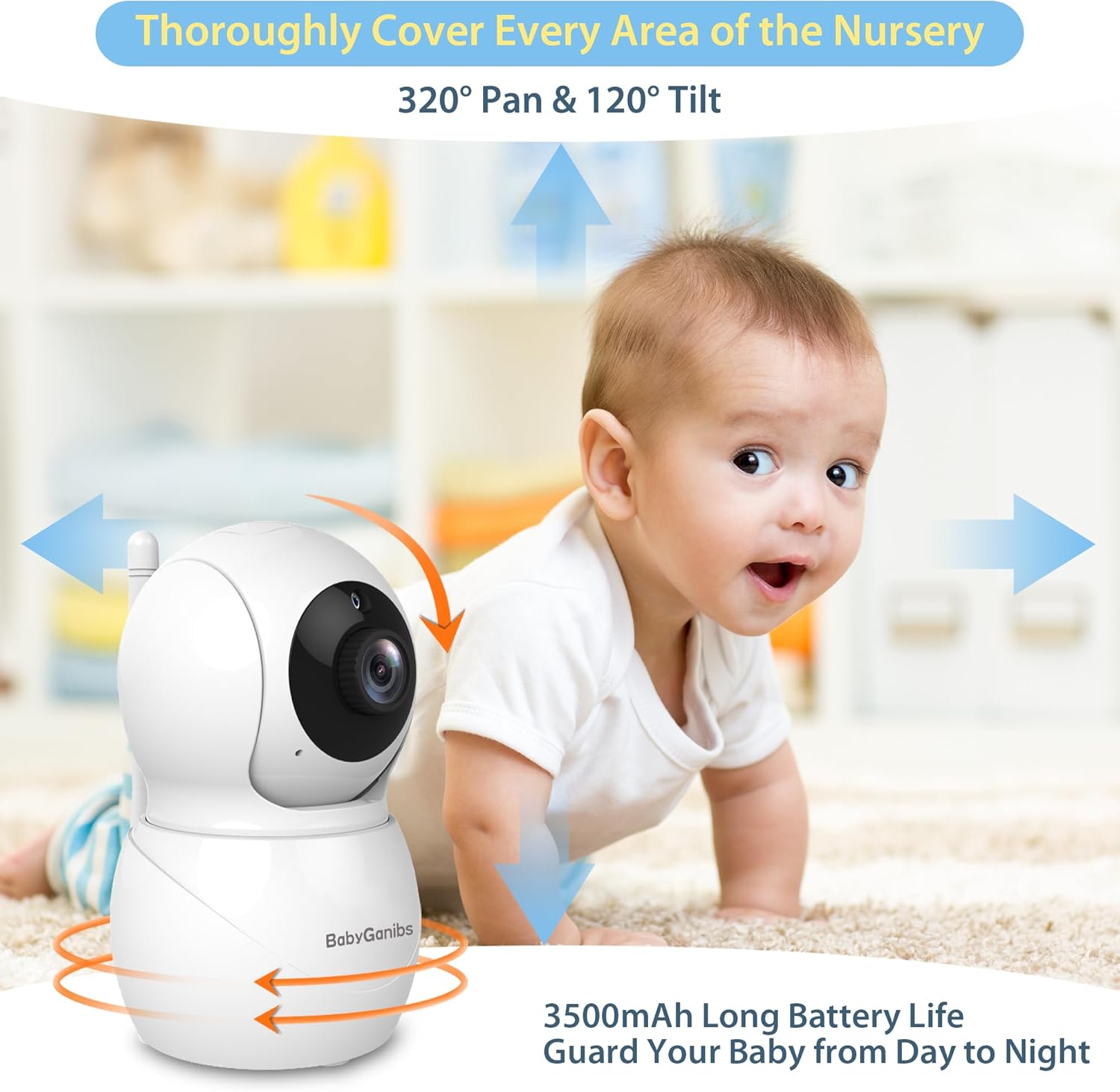 71ndA5XSuFL._AC_SL1500_.jpg Baby Monitor with Camera and Audio, 4.3'' Video Baby Monitor with 1000ft Long Range and 30-Hour Battery, Baby Monitor No WiFi, Remote Pan-Tilt-Zoom, Night Vision, ECO Mode, 2-Way Talk