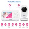 71p4mdYTbpL._SL1500_.jpg VTech Video Baby Monitor with 1000ft Long Range, Auto Night Vision, 2.8” Screen, 2-Way Audio Talk, Temperature Sensor, Power Saving Mode, Lullabies and Wall-mountable Camera with Bracket, White
