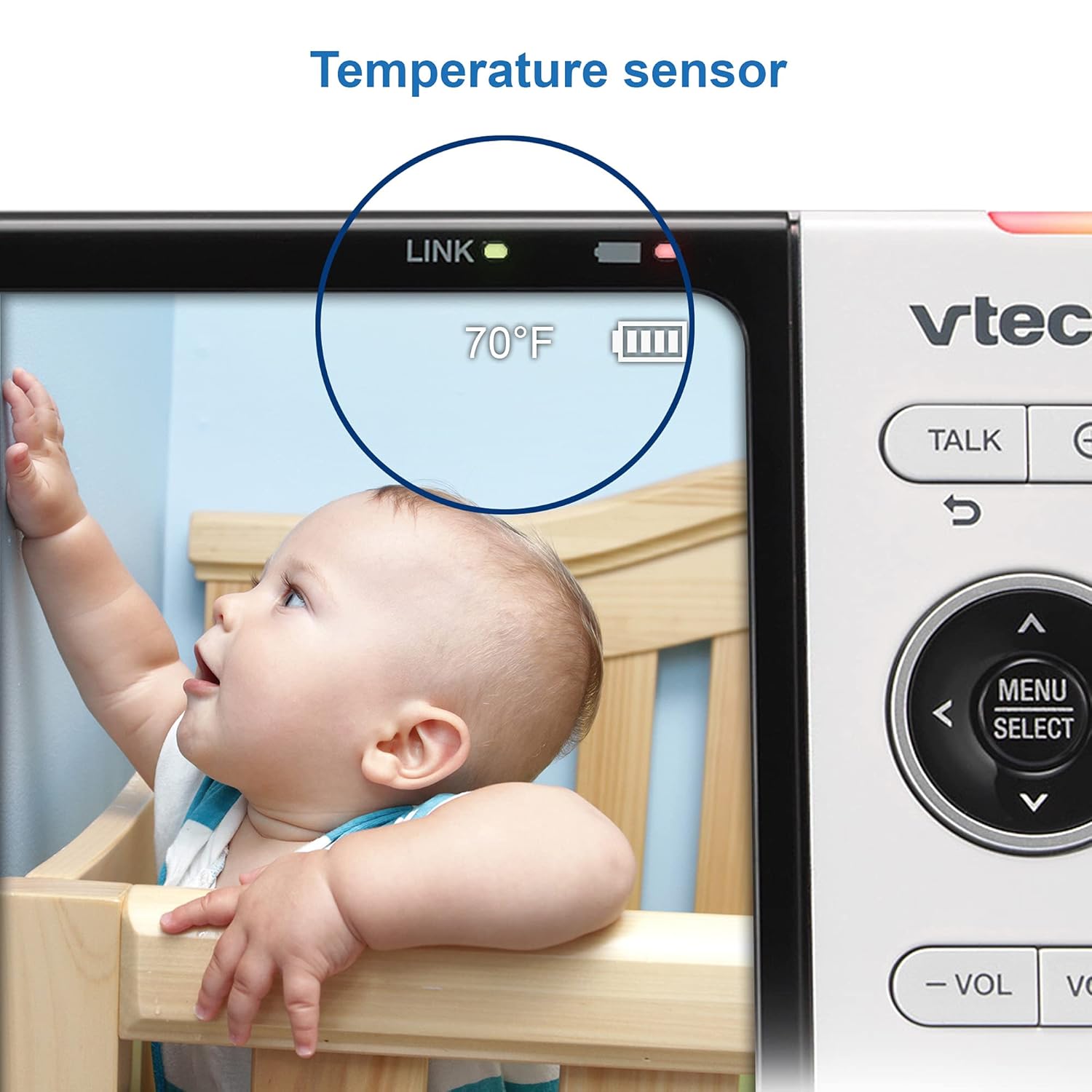 VTech VM818HD Baby Monitor, 5" 720p Screen, Night Light, 110-degree Wide-Angle True-Color DayVision, HD No Glare NightVision, 1000ft Range, 2-Way Talk, Secure Transmission No WiFi