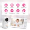 VTech Upgraded 7" Baby Monitor, Advanced HQ Max, Pan Tilt Zoom Video Baby Monitor with Camera and Audio, IPS Screen, Touch Control Multi-Color Night Light, 2-Way Talk, Lullabies, No WiFi