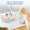 VTech Upgraded 7" Baby Monitor, Advanced HQ Max, Pan Tilt Zoom Video Baby Monitor with Camera and Audio, IPS Screen, Touch Control Multi-Color Night Light, 2-Way Talk, Lullabies, No WiFi