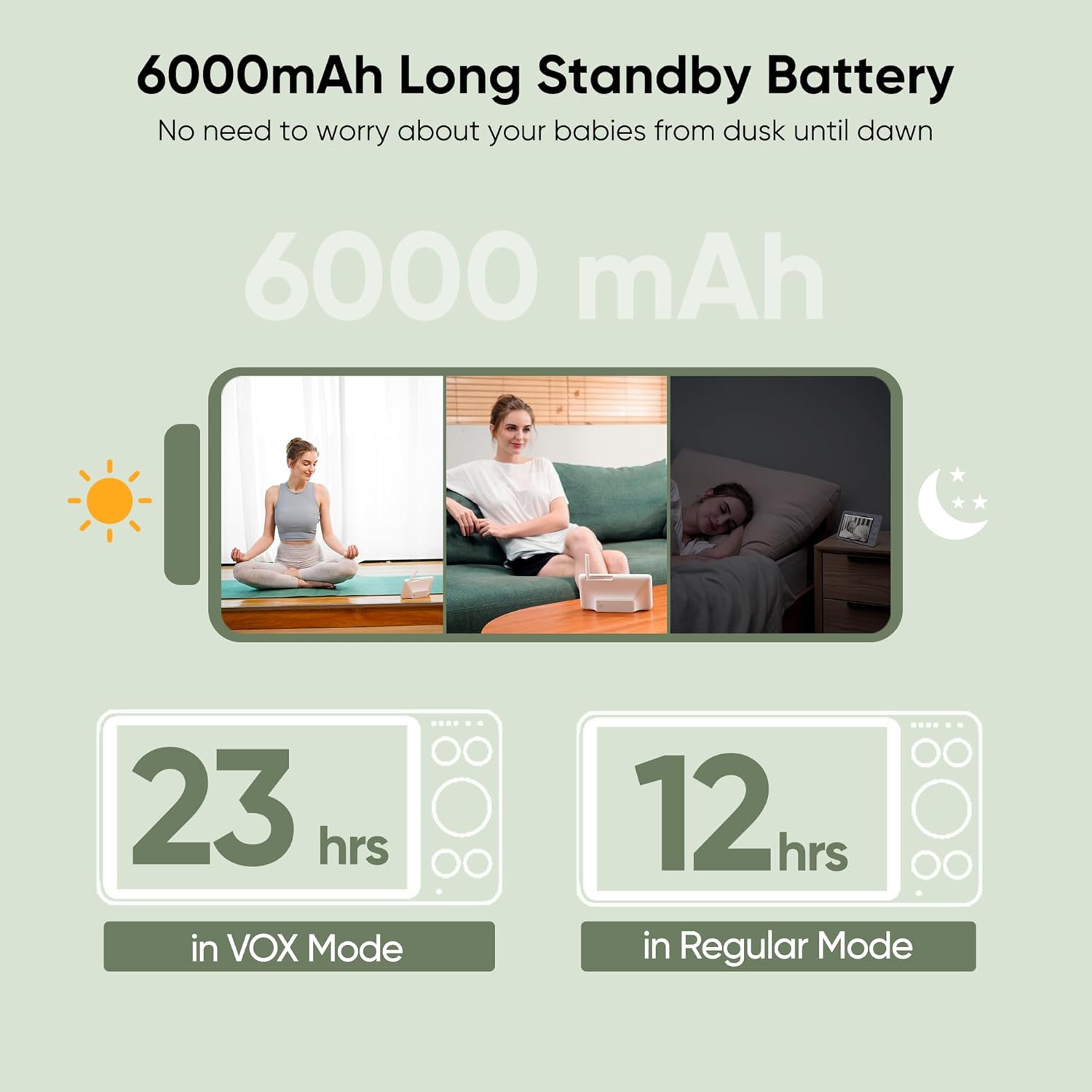 bonoch MegaView Baby Monitor with 2 Cameras, 7" 720P HD Split Screen Baby Monitor No WiFi, Video Baby Monitor with Camera and Audio, 6000mAh, VOX Mode, 2 Way Audio, Remote PTZ, Auto Night Vision