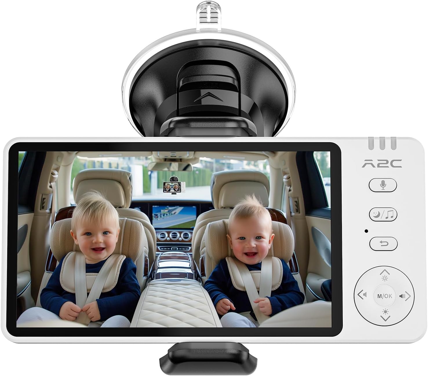 71x8lQTf5EL._AC_SL1500_.jpg A2C Wireless Baby Car Camera, Baby Monitor for Car Backseat & Home (Max. Range 1000FT), 5” HD 1080P Night Vision Screen with 7-Hour Battery, Rear Facing Carseat Monitor, Compatible with All Vehicles