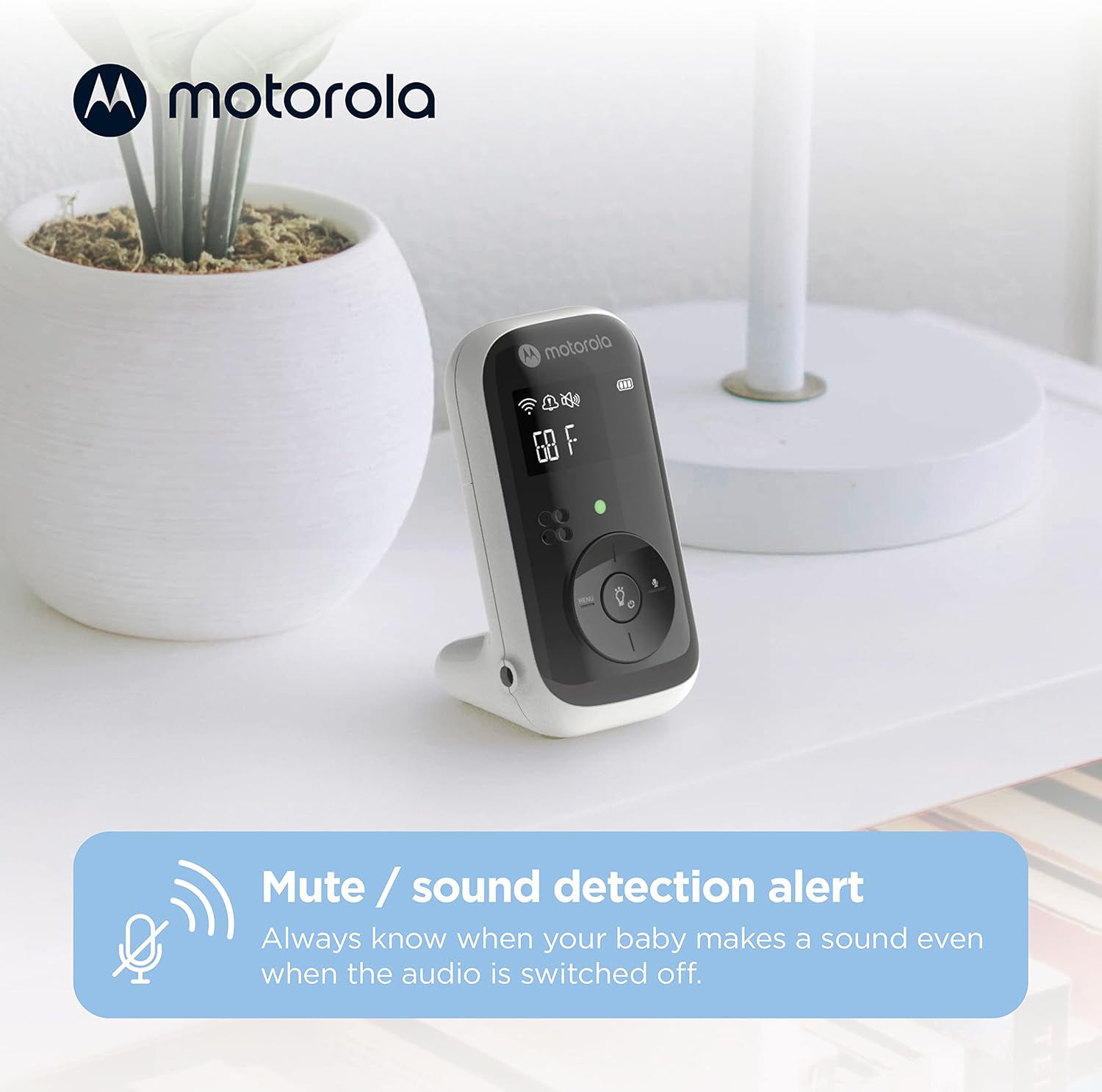 Motorola Nursery PIP11 Audio Baby Monitor, Nightlight, 1000ft Range, 2-Way Talk, Lullabies, Portable Parent Unit (AAA Rechargeable Batteries Included)