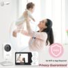 Baby Monitor with Camera and Audio, Video Baby Monitor No WiFi Night Vision, 2.4" LCD Screen Portable Baby Camera VOX Temperature Sensor Lullaby Alarm 1000ft Range, Ideal for Baby/Elderly/Pet