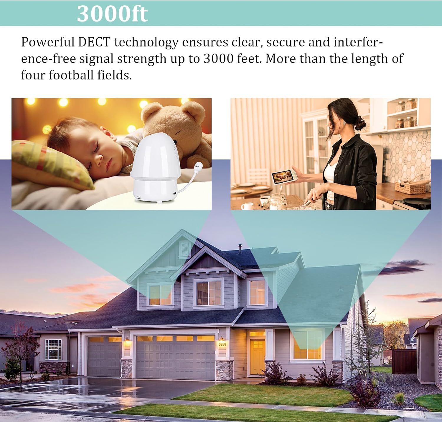 815k6jVExrL._AC_SL1500_.jpg Baby Monitor with Camera 3000ft Long Range 1080P Baby Viewer 2-Way-Audio 5” Color Screen Motion & Cry Detection, No App No WiFi Secure Connection Remote Pan-Tilt-Zoom-1 Camera (White)