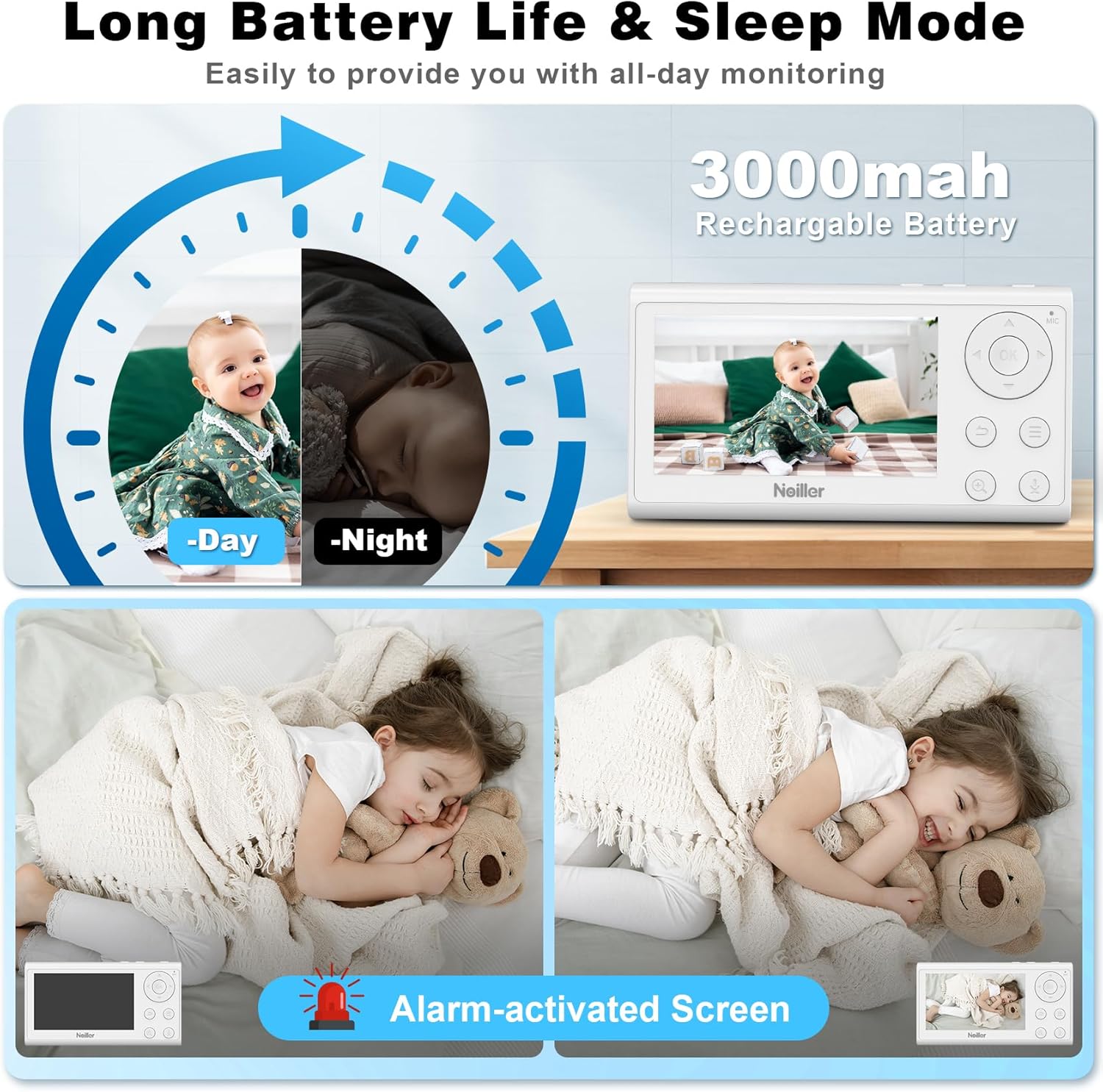 815vFPtVGL._AC_SL1500_.jpg Baby Monitor, 4.3" Video Baby Monitor with 1080P Camera, Smart 2.4G WiFi Audio Monitor with Remote PTZ, Night Vision, 2-Way Talk, Sleep Mode, RGB Night Lights, Lullabies & 1000ft Range, APP Control