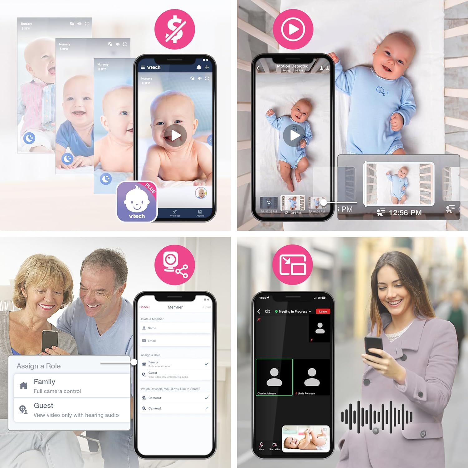 818QKmrYUkL._AC_SL1500_.jpg VTech Smart WiFi Baby Monitor, 2K Camera, 5.5-inch HD IPS Screen, Crystal Clear Infrared Night Vision, Pan-Tilt, 24x Zoom, 2-Way Talk, Multi-color Night Light, Soothing Sounds, Free App: Smart HD Plus