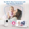 VTech Upgraded 7" Baby Monitor, Advanced HQ Max, Pan Tilt Zoom Video Baby Monitor with Camera and Audio, IPS Screen, Touch Control Multi-Color Night Light, 2-Way Talk, Lullabies, No WiFi