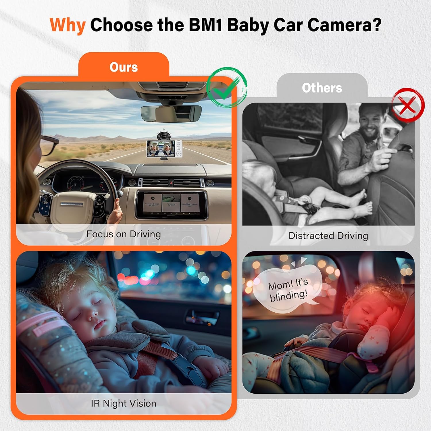 81XeeHloinL._AC_SL1500_.jpg A2C Wireless Baby Car Camera, Baby Monitor for Car Backseat & Home (Max. Range 1000FT), 5” HD 1080P Night Vision Screen with 7-Hour Battery, Rear Facing Carseat Monitor, Compatible with All Vehicles