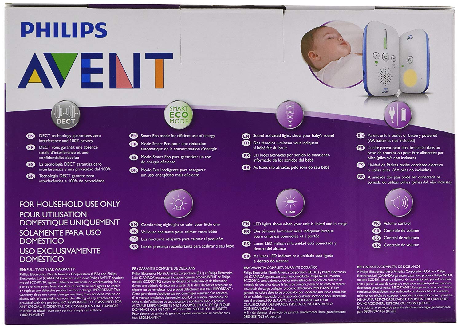 81jxhhm1hDL._SL1500_.jpg Philips AVENT Audio Baby Monitor Dect SCD502/10