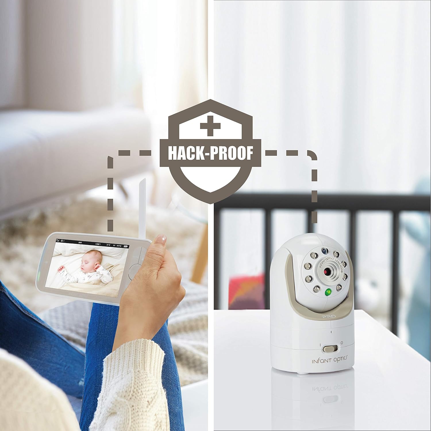 Infant Optics DXR-8 PRO Video Baby Monitor, 720P HD Resolution 5" Display, Patented A.N.R. (Active Noise Reduction), No WiFi, Pan Tilt Zoom, and Interchangeable Lenses