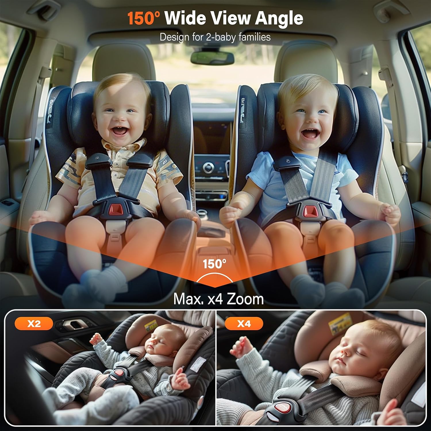 81wbsM3sPOL._AC_SL1500_.jpg A2C Wireless Baby Car Camera, Baby Monitor for Car Backseat & Home (Max. Range 1000FT), 5” HD 1080P Night Vision Screen with 7-Hour Battery, Rear Facing Carseat Monitor, Compatible with All Vehicles