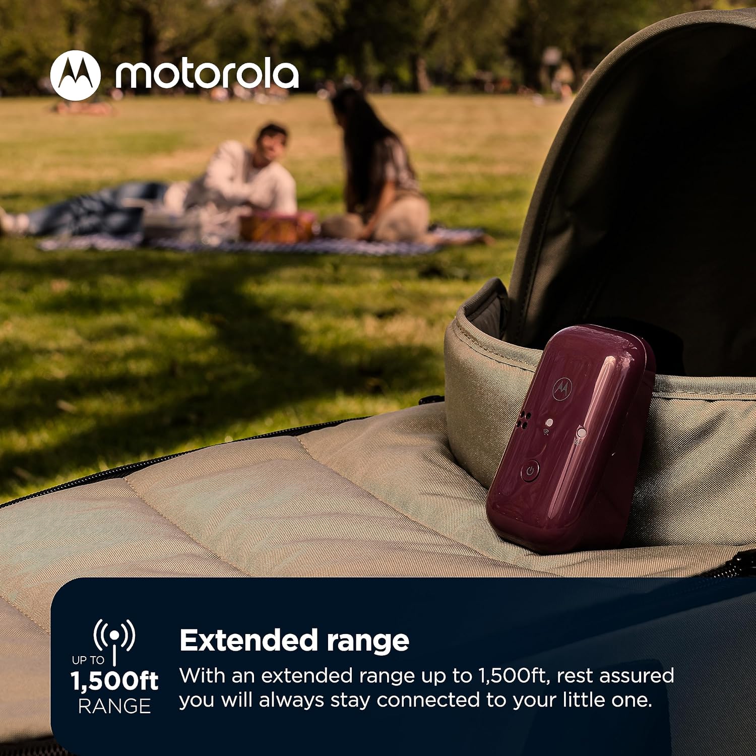 Motorola Nursery PIP12 Audio-Only Travel Baby Monitor, Portable with Rechargeable Batteries, 1500ft Range, Includes Water-Resistant Travel Case