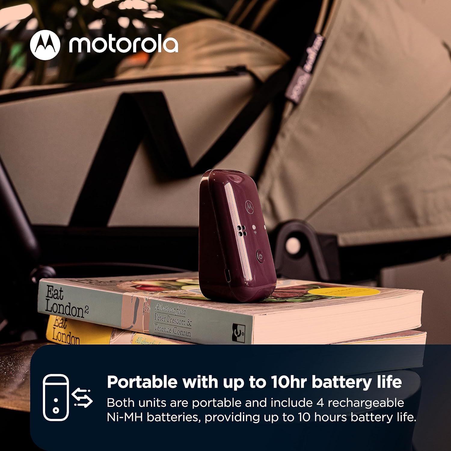 Motorola Nursery PIP12 Audio-Only Travel Baby Monitor, Portable with Rechargeable Batteries, 1500ft Range, Includes Water-Resistant Travel Case
